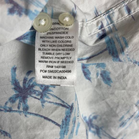 Chubbies Men’s Resort Wear Paradise White/Blue Stretchy Button Down Size Medium - Picture 8 of 8